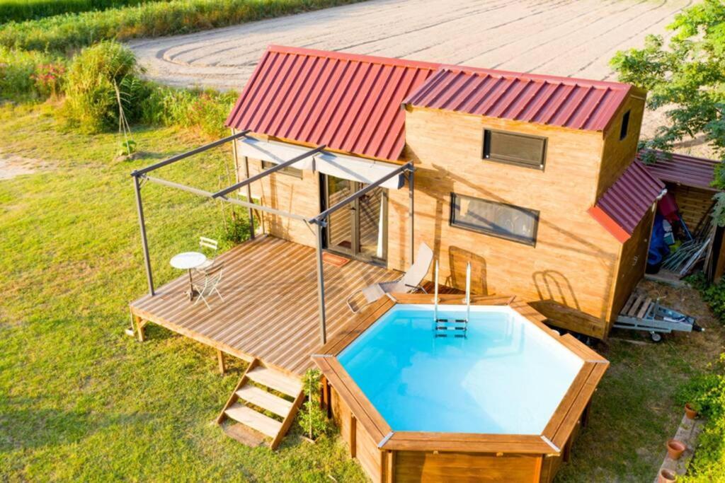 Myinsolite - Tiny-House, Jacuzzi, Brasero, Piscine เอก-มอร์ต ภายนอก รูปภาพ
