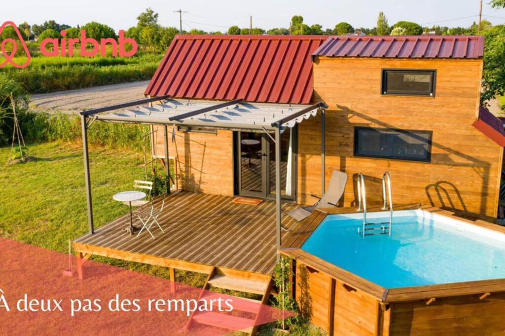 Myinsolite - Tiny-House, Jacuzzi, Brasero, Piscine เอก-มอร์ต ภายนอก รูปภาพ