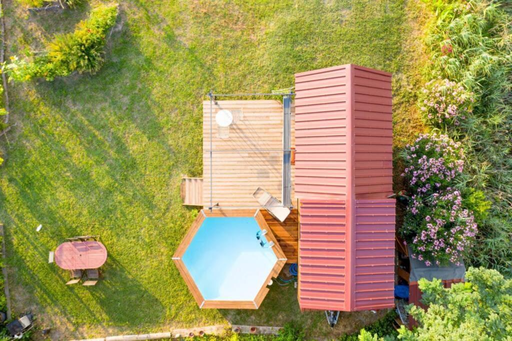 Myinsolite - Tiny-House, Jacuzzi, Brasero, Piscine เอก-มอร์ต ภายนอก รูปภาพ