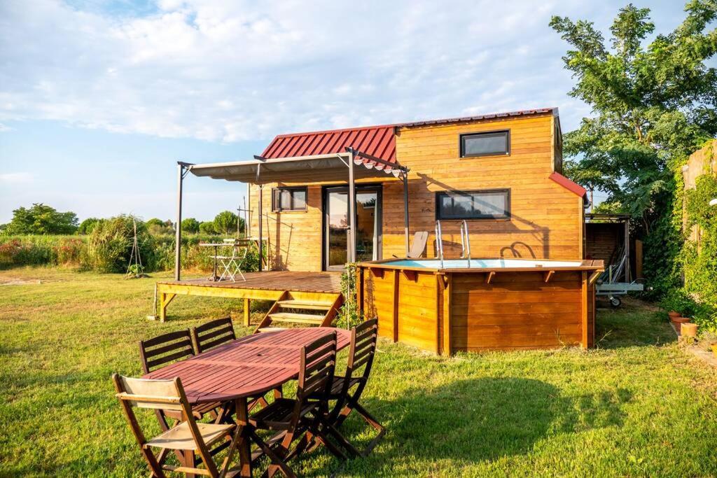 Myinsolite - Tiny-House, Jacuzzi, Brasero, Piscine เอก-มอร์ต ภายนอก รูปภาพ